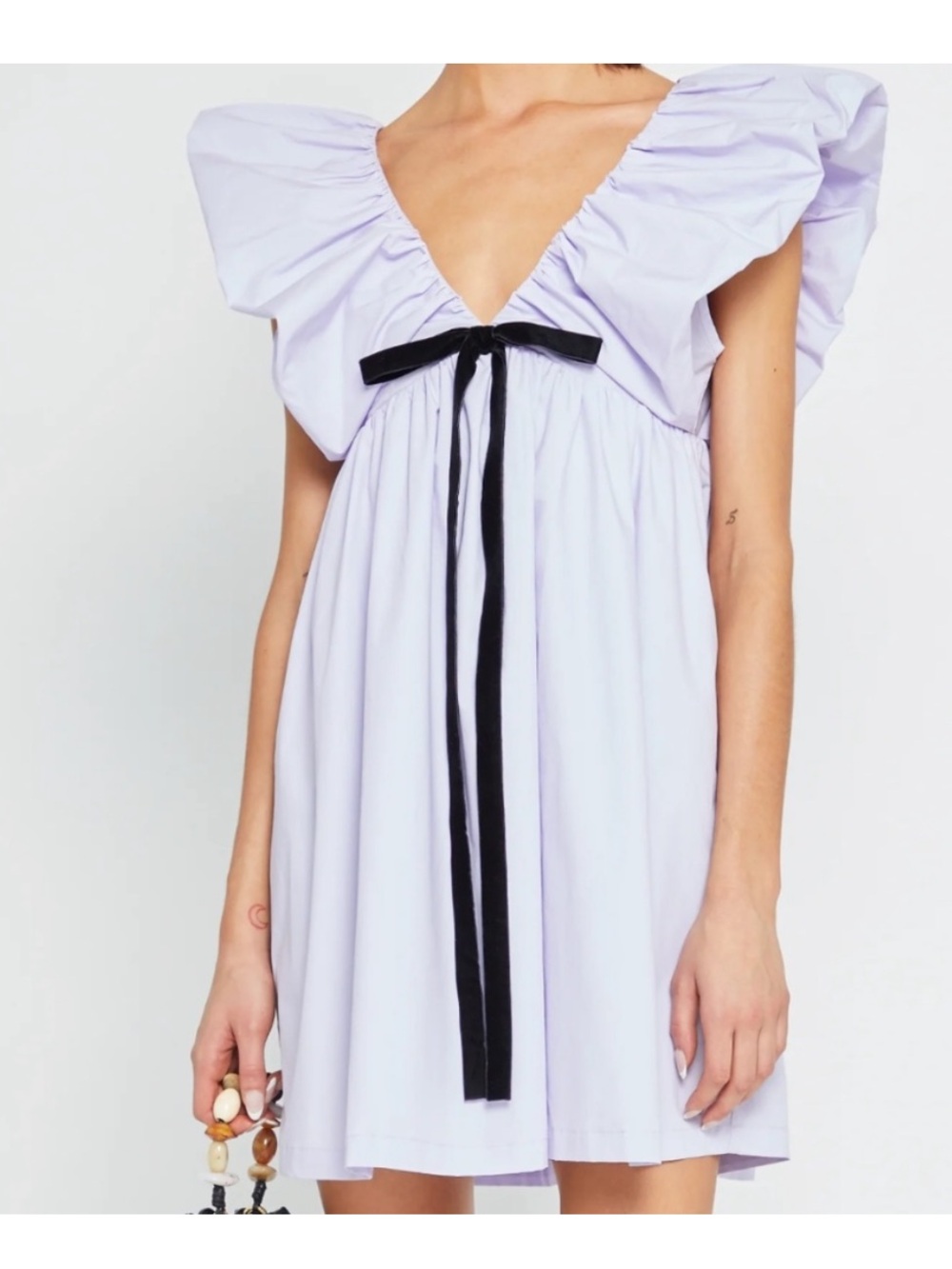 NWT O.P.T. Few Moda Dress lilac babydoll puff‎ sleeve party dress